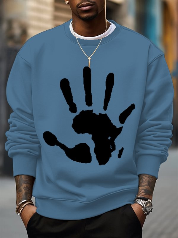 Men's African DNA Palm Print Cotton Casual Sweatshirt