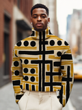 Men's Abstract Geometry Polka Dot Art Print High Neck Knit Sweatshirt