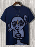 Men's Dazed Face Abstract Art Print Casual T-Shirt