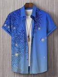 Men's Botanical Firefly Japanese Art Print Short Sleeve Shirt