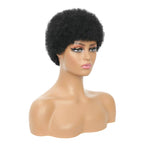Women's 100% Human Hair Pixie Cut Wig with Bangs for Women Cosplay Daily Wear Theme Parties