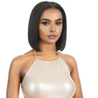 Women 8 inches 100% Human Hair 13x4 Front HD Lace Bob Wig with Pre Plucked Natural Hairline
