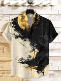 Men's Dark Night Forest Scenery Art Print Casual Shirt