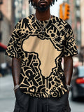 Men's Black Pride African Print Drop Shoulder Casual T-Shirt