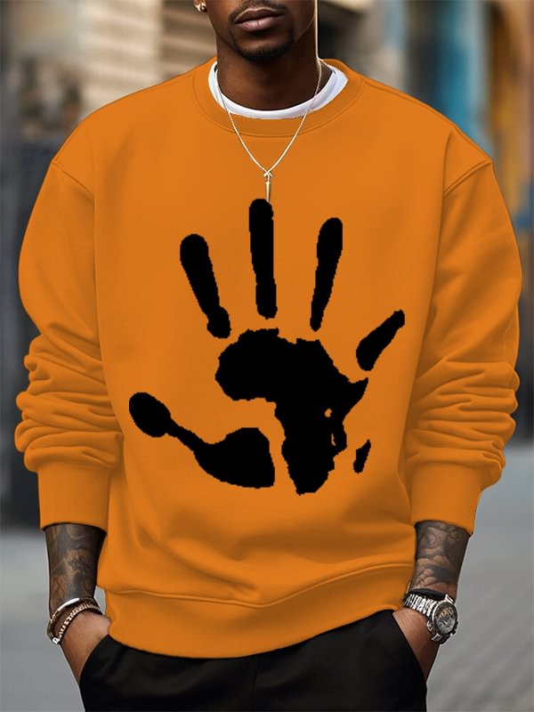 Men's African DNA Palm Print Cotton Casual Sweatshirt