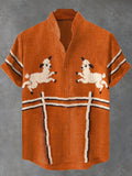 Men's Two Playful Lambs Art Print Shirt