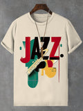 Men's Jazz Music Art Print Cotton Casual T-Shirt