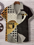 Men's Eurasian Kestrels Art Print Linen Blend Shirt