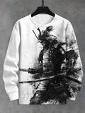 Men's Samurai Ink Art Print Casual Sweatshirt