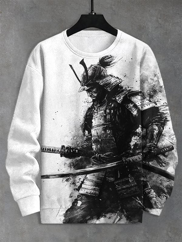 Men's Samurai Ink Art Print Casual Sweatshirt