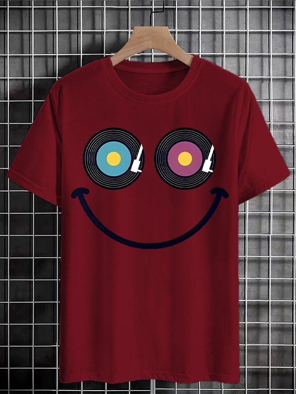 Men's Music Makes Me Laugh Album Art Print Cotton Casual T-Shirt