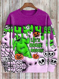 Men's Skull Pumpkin Ghost 3D Expansive Texture Print Casual Sweatshirt