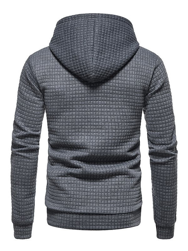 Men's Casual Plain Drawstring Pocket Pullover Hoodie