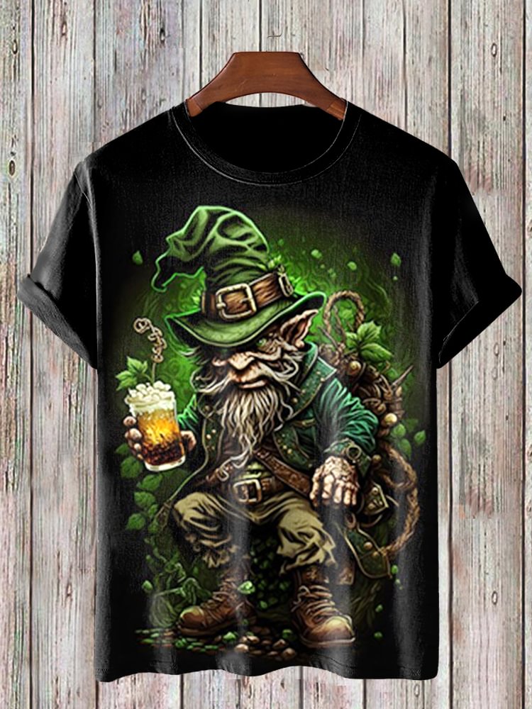 Men's Leprechauns Beer St. Patrick's Day Art Print Workout T-Shirt