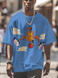 Men's Basketball Cartoon Art Print Casual T-Shirt
