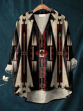 Women's Mysterious Geometry Ethnic Pattern Art Print Long Sleeve Shirt