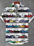 Men's Retro Nostalgic Car Collection Art Print Shirt