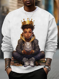 Men's Empowering Black Boy Joy King Black Excellence Magic Print Casual Sweatshirt