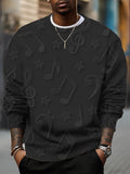 Men's Musical Note Graphic Print Casual Sweatshirt