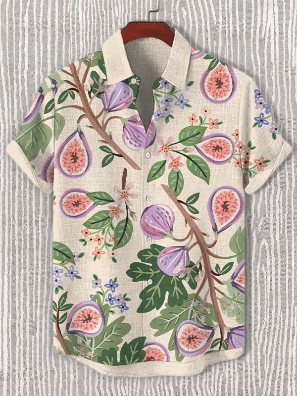Men's Figs Plant Art Print Casual Shirt