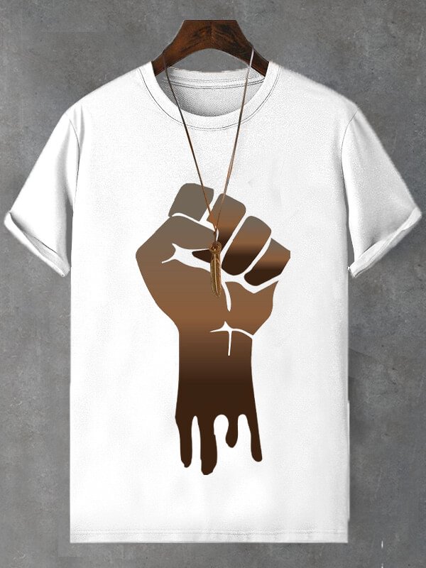 Men's Power Dripping Funny Print Cotton Casual T-Shirt