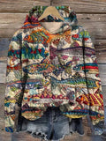 Women's Colorful Fish Print Hooded Sweatshirt