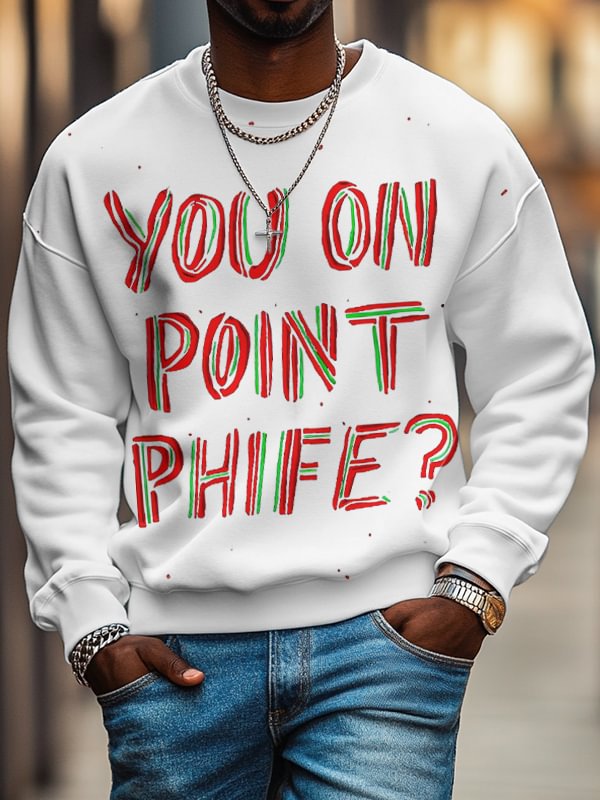 Men's You On Point Phife Hiphop Print Casual Sweatshirt