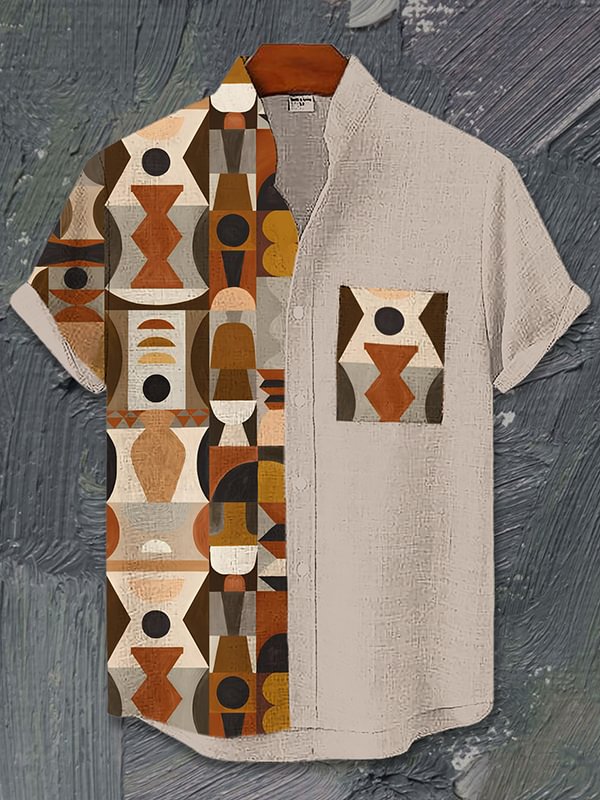 Men's Africa Ethnic Pattern Art Print Casual Shirt