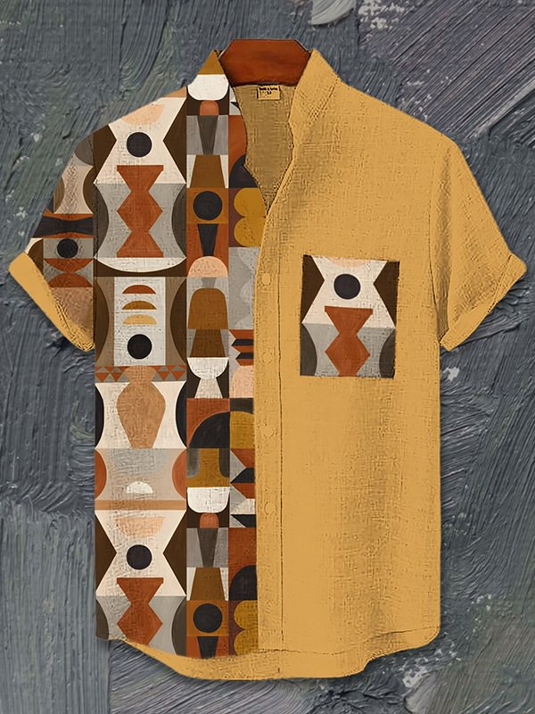 Men's Africa Ethnic Pattern Art Print Casual Shirt