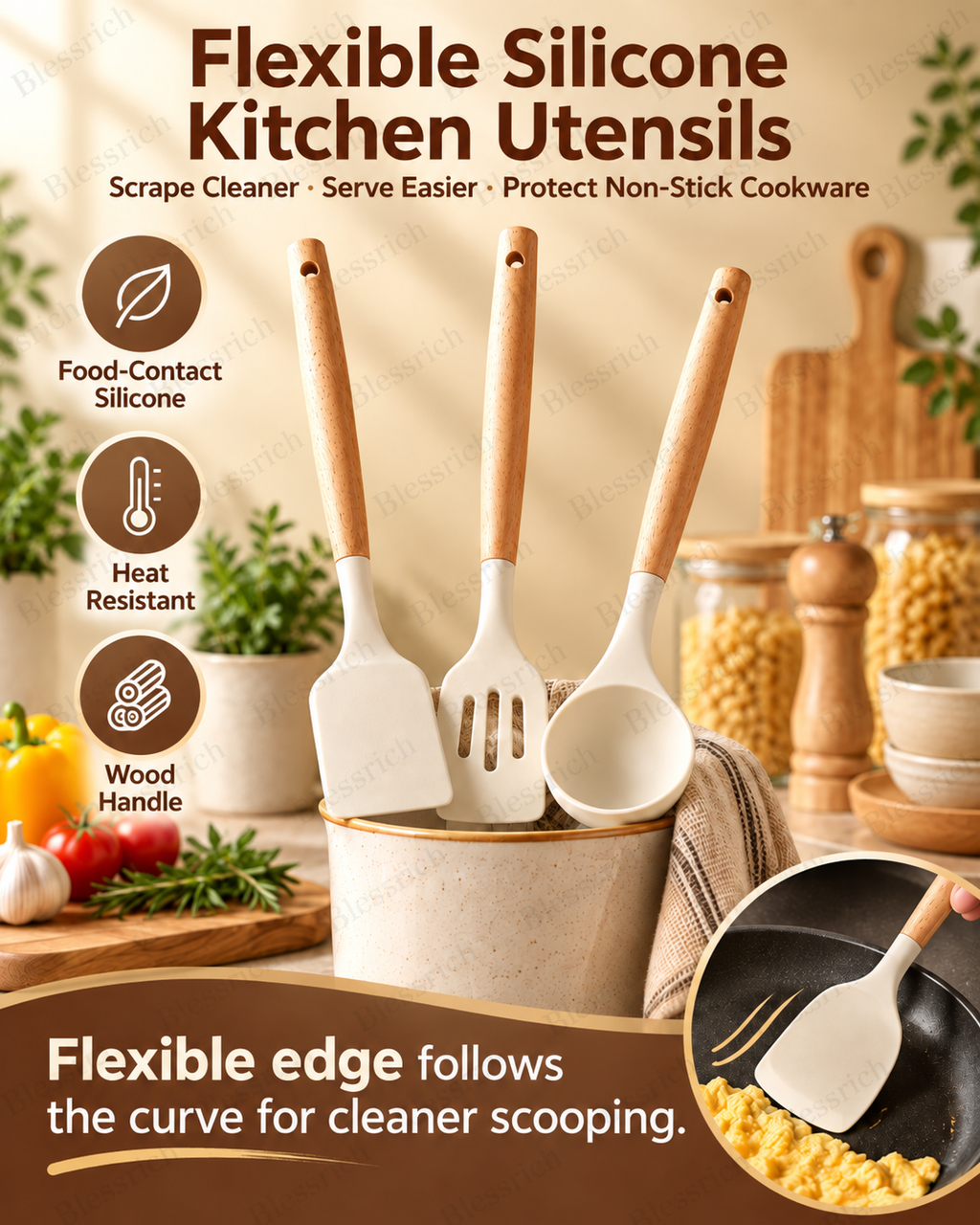📢🏆Silicone Kitchen Utensils – Choose Your Everyday Essential