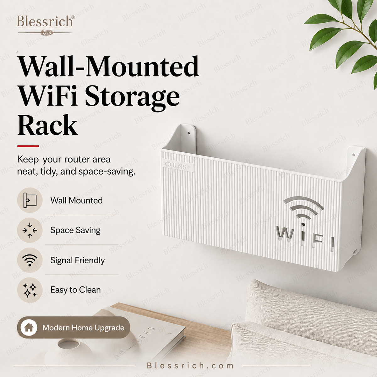 Wall-Mounted WiFi Router Storage Rack