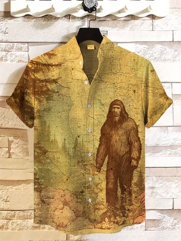Men's Mysterious Monsters Haunt The Forest Art Print Casual Shirt