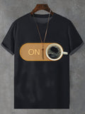 Men's Coffee Lover Graphic Print Casual T-Shirt