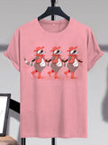 Men's Cowboy Raccoon Graphic Print Cotton Casual T-Shirt