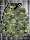 Men's Cats Camouflage Print Casual Hoodie