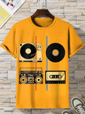 Men's Retro Nostalgic Record Music Art Print T-Shirt