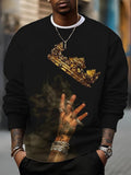 Men's Hiphop King Print Casual Sweatshirt