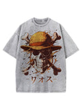 Men's Japanese Art Skull Graphic Print Casual T-Shirt