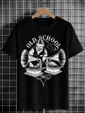 Men's Retro Music Slogan Old School Print Cotton Casual T-Shirt