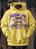 Women's Rolling Up Some Mardi Gras Spirit Print Cozy Hoodie