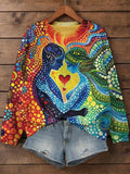 Women's People in Love Pointillism Art Print Cozy Sweatshirt