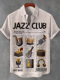 Men's Jazz Music Musical Instruments Art Print Shirt