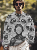 Men's Abstract Line Eye Graffiti Art Painting Print Casual Sweatshirt