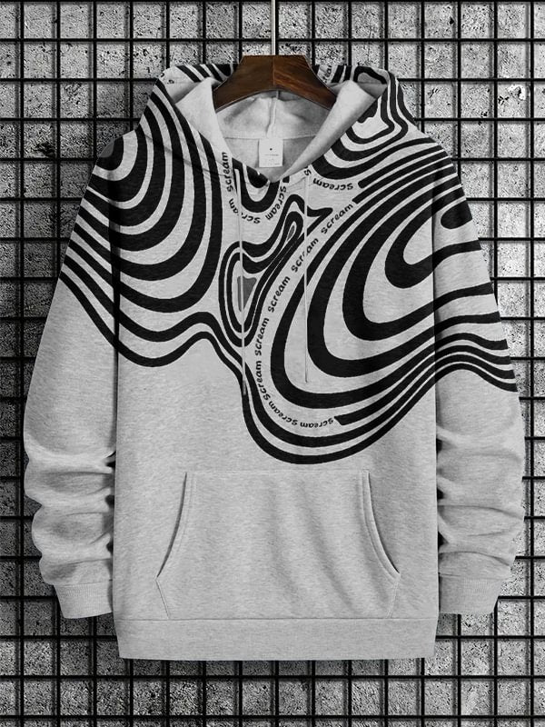 Men's Scream Abstract Art Print Hooded Sweatshirt