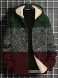Men's Color Blocks Black People Art Print Long Sleeve Hooded Jacket