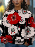 Women's All Over Floral Print Casual Sweatshirt