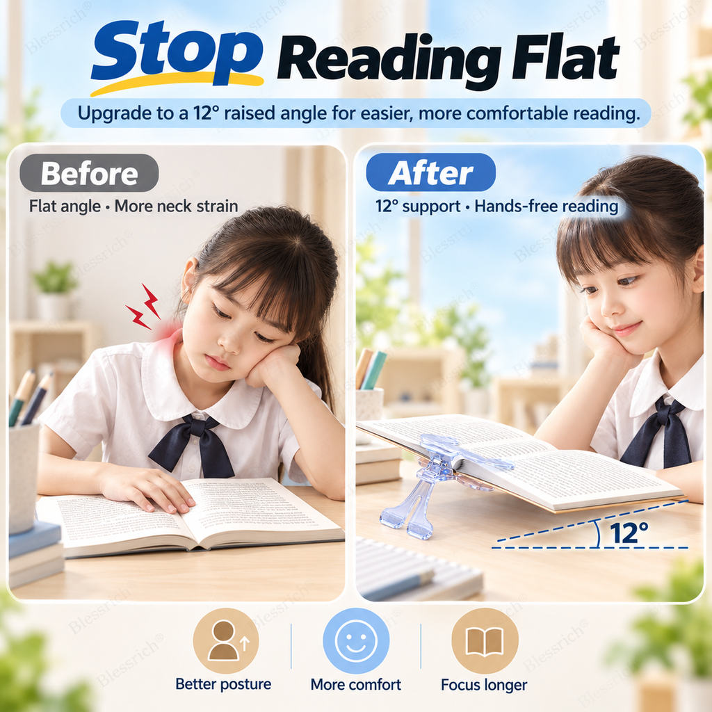 Curved Book Page Holder - 12° Raised Reading Support