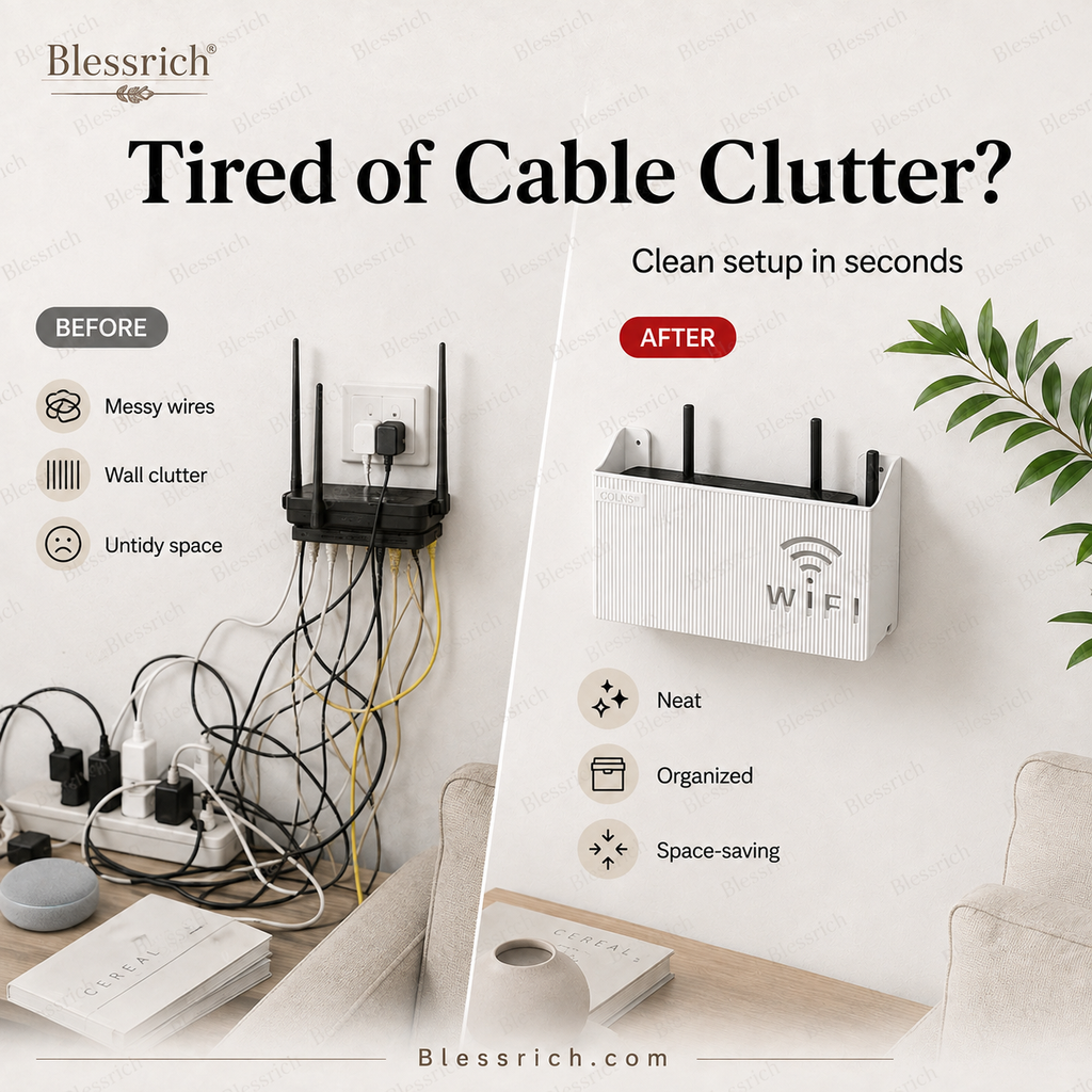 Wall-Mounted WiFi Router Storage Rack
