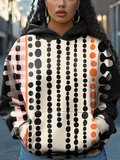 Women's Geometric Dot Art Print Cozy Hoodie