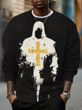 Men's Jesus Cross Art Print Casual Sweatshirt